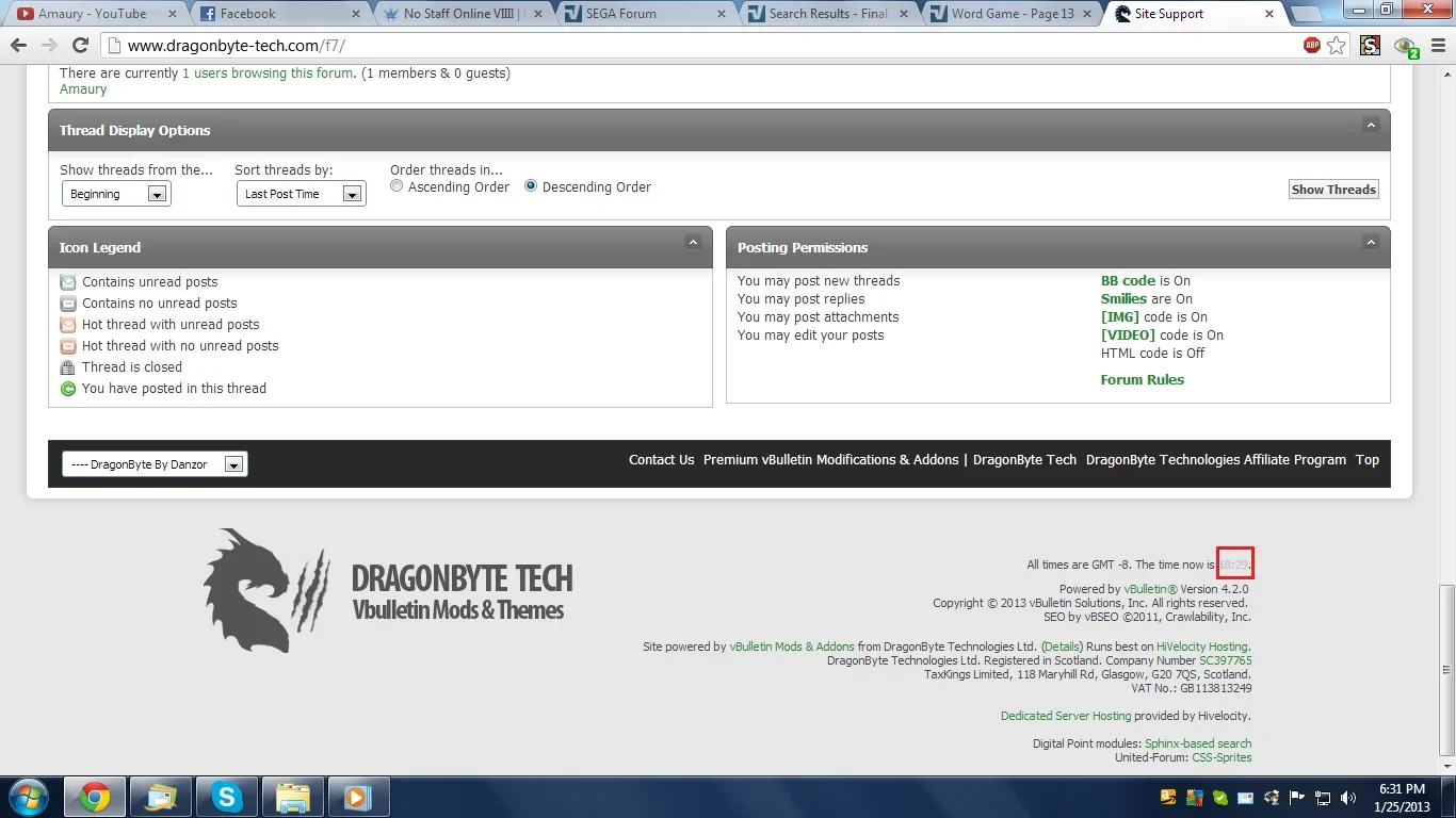 DragonByte Tech Forum Footer Time Text Color.webp
