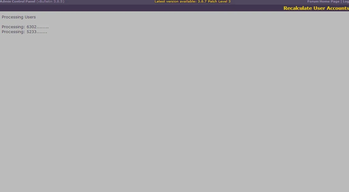 Recalculate User Accounts   City of Gamers Online Community   vBulletin Admin Control Panel.webp