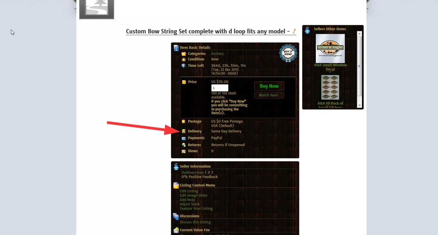 Viewing Listing Custom Bow String Set complete with d loop fits any model - Arc_2014-12-22_14...webp