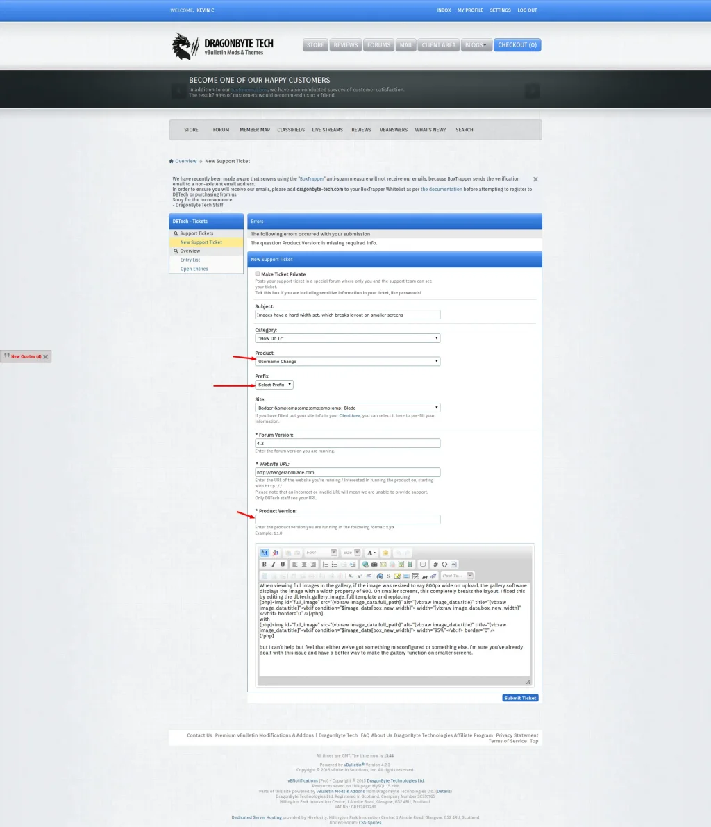New Support Ticket   DragonByte Tech   vBulletin Mods   Addons.webp